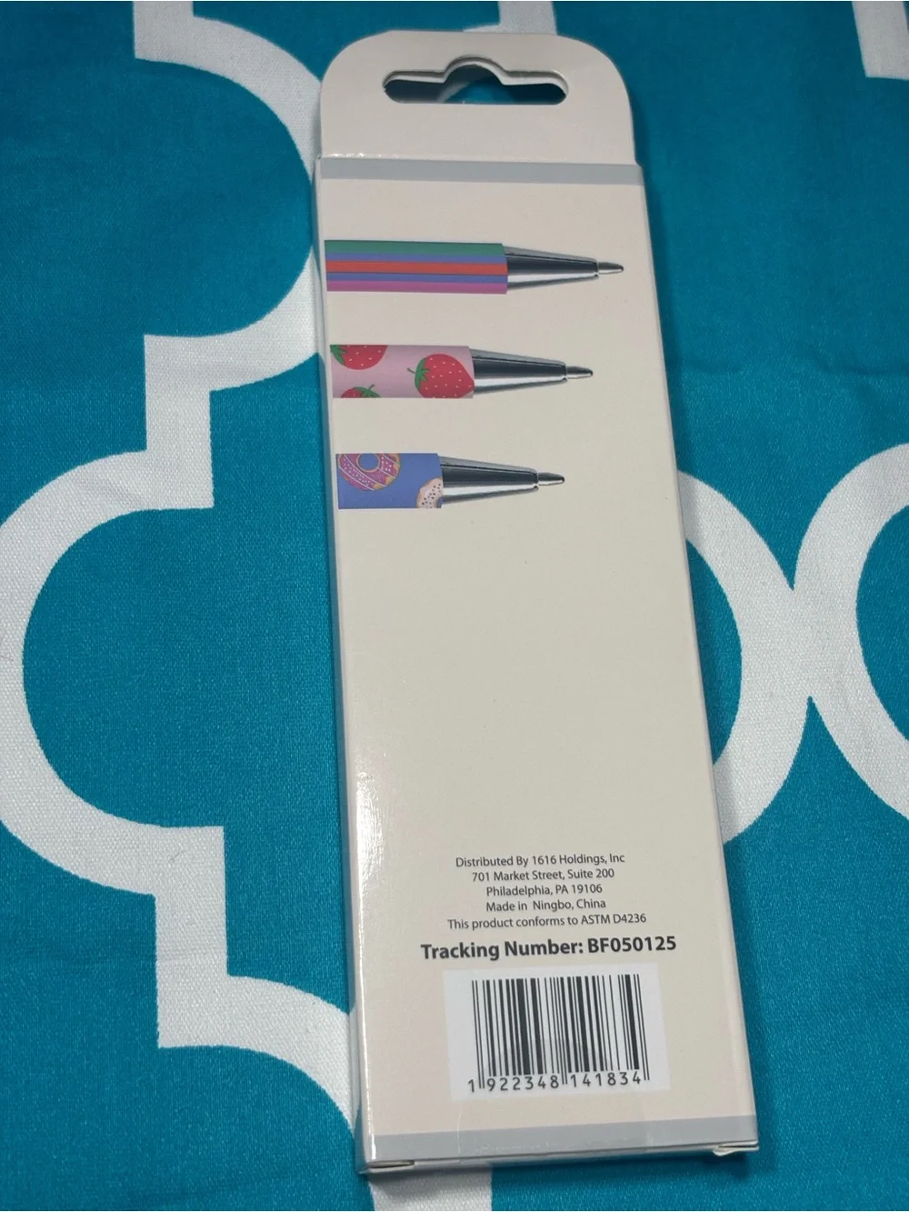 New 3-Pack Fashion Click Pens - Strawberry, Donut & Rainbow Designs